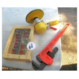 Pneumatic Grinder, Bits & Pipe Wrench