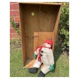 Large 2 Foot x 5 Foot Pine Box & Snowman