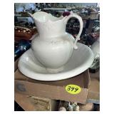 Wash Basin & Pitcher (Damaged)