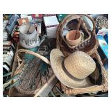 (2) Boxes Wicker Baskets & Misc.
