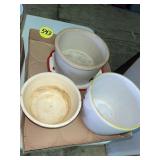 Misc Bowls (Damaged) & Crock w/Turkey Dropping...