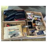 (3) Boxes Misc. Tools, Glue Gun, Calculators &...