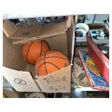 (2) Boxes Games & Basketballs