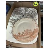 English Semi Porcelain Platter & Wallace Round...
