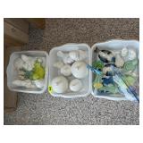 (3) Containers Owls, Birds, Squirrels & More