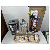 (2) Snowman Figurines Enesco Figure & Vase