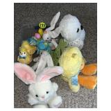 Easter Decor, Stuffed Owl,, Duck & Rabbit