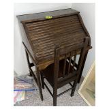Childs Roll Top Desk & Chair