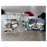 (2) Totes Snowmen & Trees