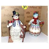 (2) Jim Shore Snowman Figurines