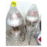 (2) Electric Hurricane Lamps