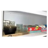 Shelf of Cups & Misc. Glassware