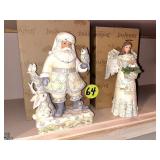 (2) Jim Shore Angel & Santa Figurines