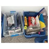 (2) Totes w/Band Aid, Masks, Hand Bells & Misc.