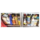 Shelf of Assorted Fluids/Cleaners