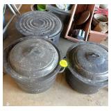 (3) Enamel Canners