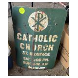St. Boniface Catholic Church Metal Sign