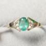 10K Yellow Gold Emerald(0.45ct) Diamond(0.07ct)  R
