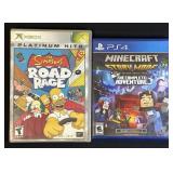 XBOX The Simpsons Road Rage & PS4 Minecraft