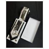 Vintage handmade silk tie with hanky & cufflink