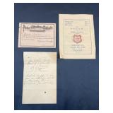 Dated Paperwork  Program, Certificate, & a Note