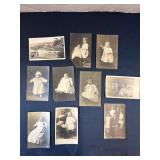 (10) Vintage Black & White Photos on Post Cards