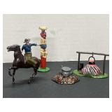(3) Metal (1) Plastic Miniature Toys