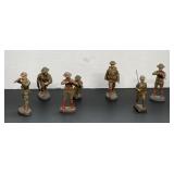 (7) Vintage Elastolin Toy Soldiers Germany