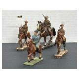(4) Vintage Soldiers on Horseback Lineol Germany