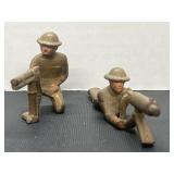 (2) Vintage Metal Die Cast Soldiers