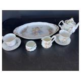 8pc Staffordshire Bone China Miniature Tea Set