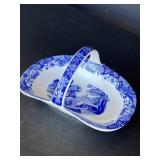 Signed Spode Blue & White Handled Dish