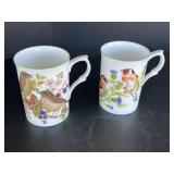 (2) Beautiful Bone China Bird Themed Cups -