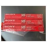 (3) UNOPENED Sony Cassette Tapes