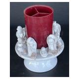 Italian Porcelain Nativity Candle Holder