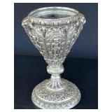 Large Fancy HEAVY Metal Urn Form Vase