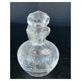 Fancy Etched Rogaska Yugoslavian Crystal Bottle