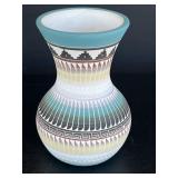 Signed Fancy Decorated Indian Pottery Vase