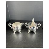 Fancy Silver Plated Creamer and Sugar