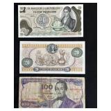 Colombian banknotes 1977