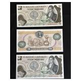 Colombian banknotes 1977