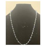 Vintage Blue &Silver Tone Chain Necklace