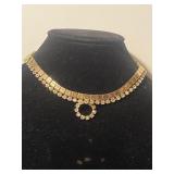 Vintage Gold Tone & Gem Choker