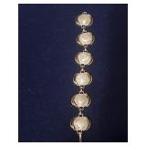 Gold Toned Bracelet With Pearl Like Stones