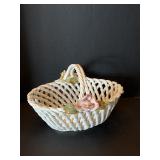 Pierced Porcelain Floral Basket