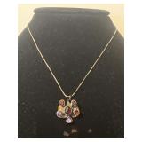 Vintage Garnet & Sterling Necklace Italy