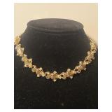 Gold Tone Ornate Choker With Gems