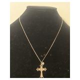 Silver Toned Religious Pendant Necklace