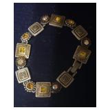 Unique Silver Toned Bracelet With Gems