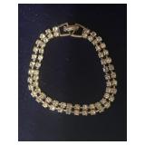 Sliver Toned Bracelet set with Clear Stones